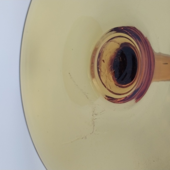 Pair Empoli Italy Amber Diamond Optic Brandy Snifters - Picture 9 of 15